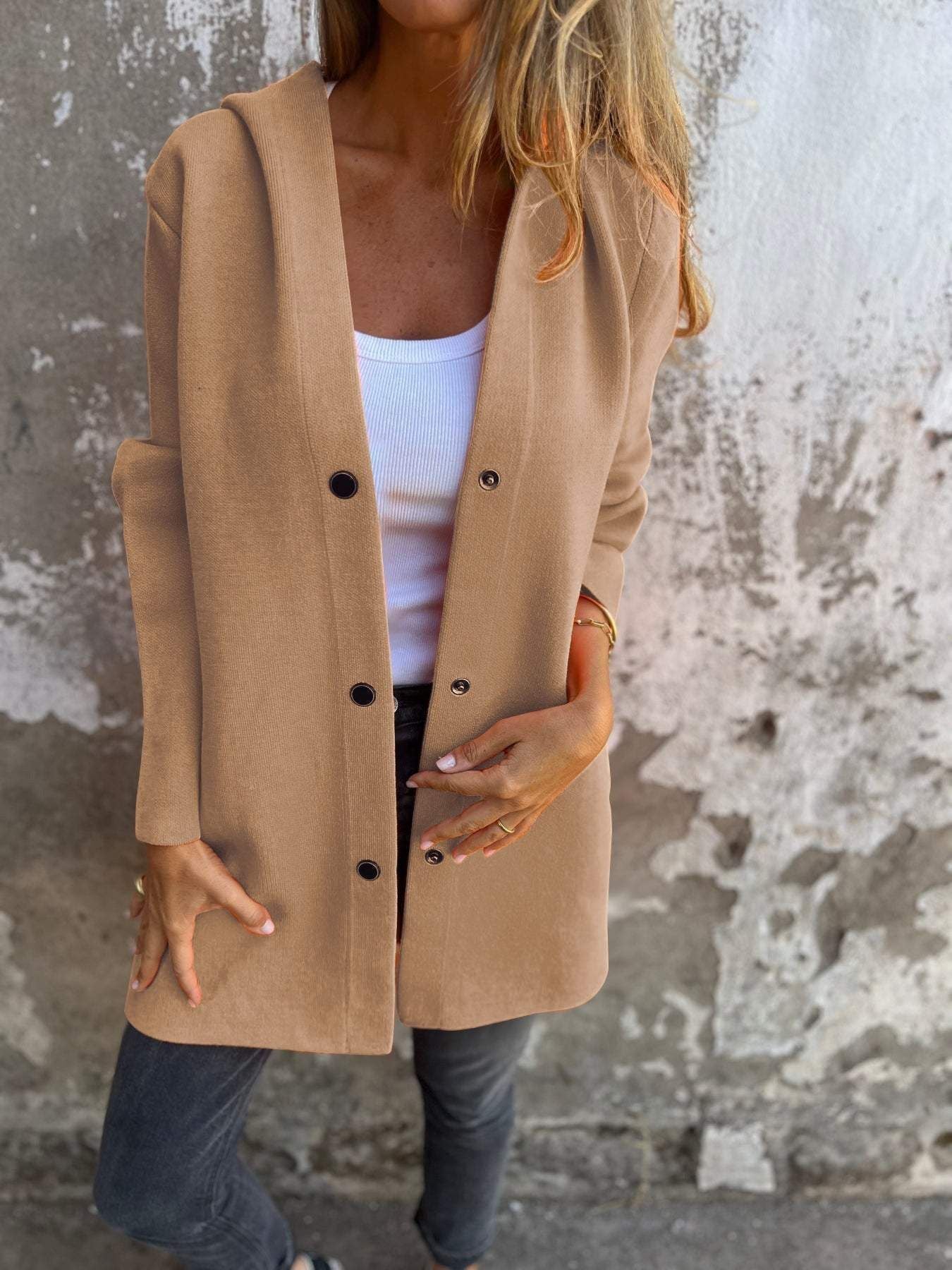 Cardigan décontracté à capuche