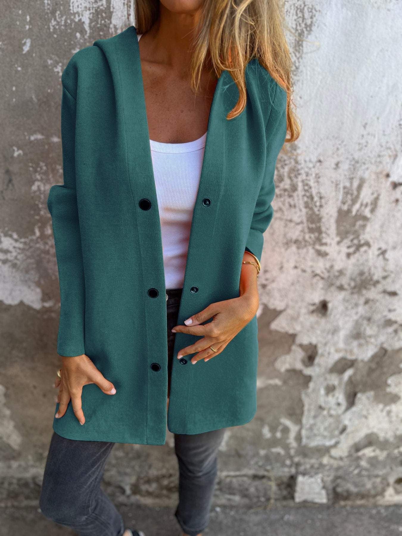 Cardigan décontracté à capuche